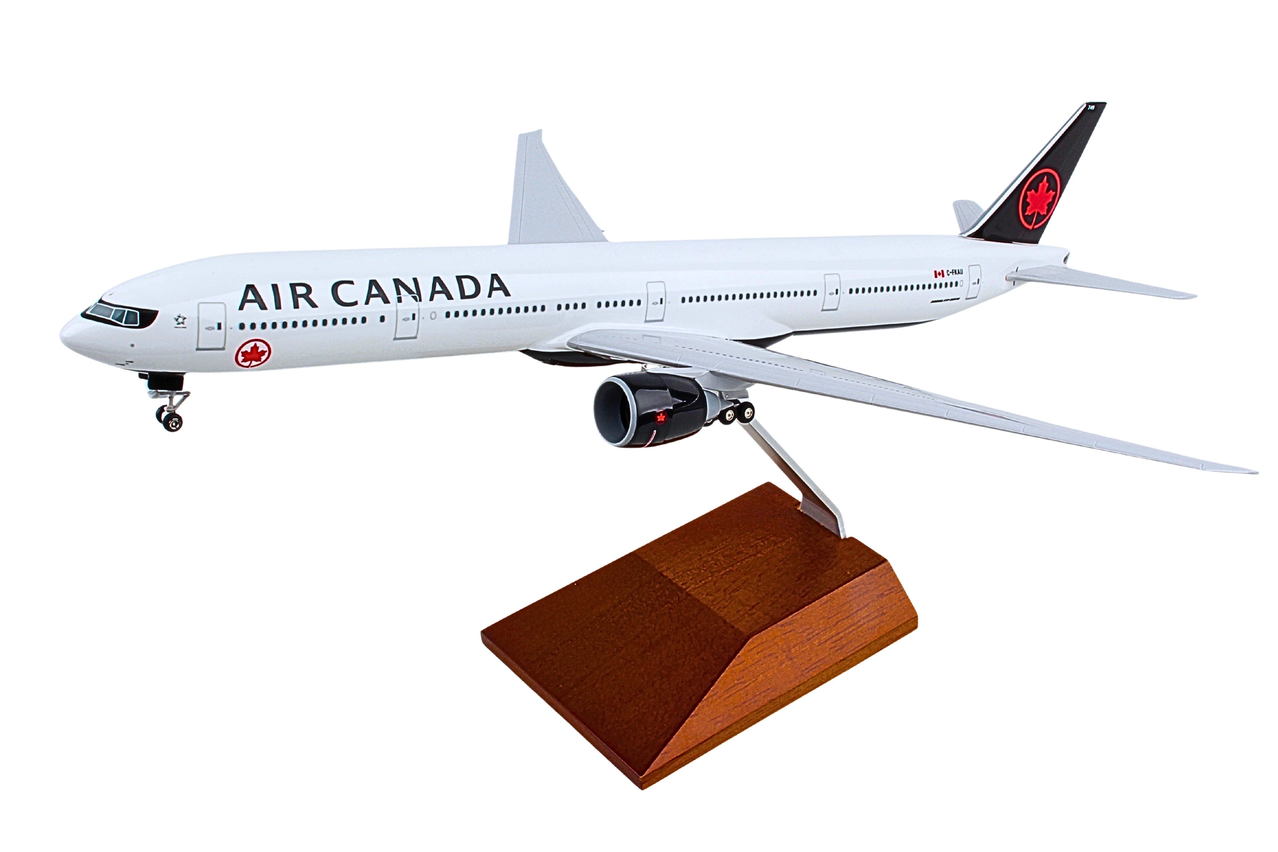 SKYMARKS AIR CANADA 777-300 1/200 W/GEAR & WOOD STAND