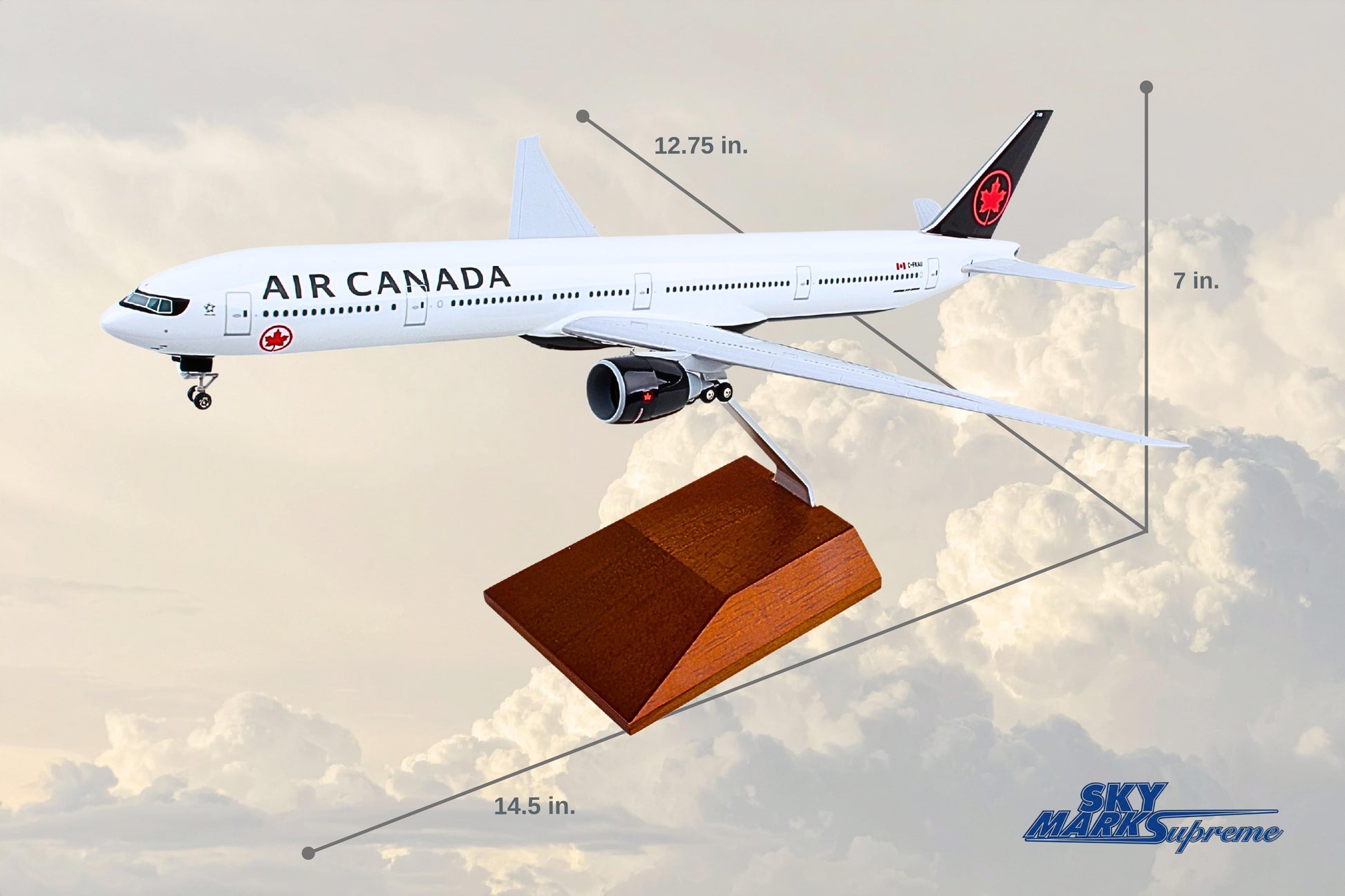 SKYMARKS AIR CANADA 777-300 1/200 W/GEAR & WOOD STAND The Airplane Shop.