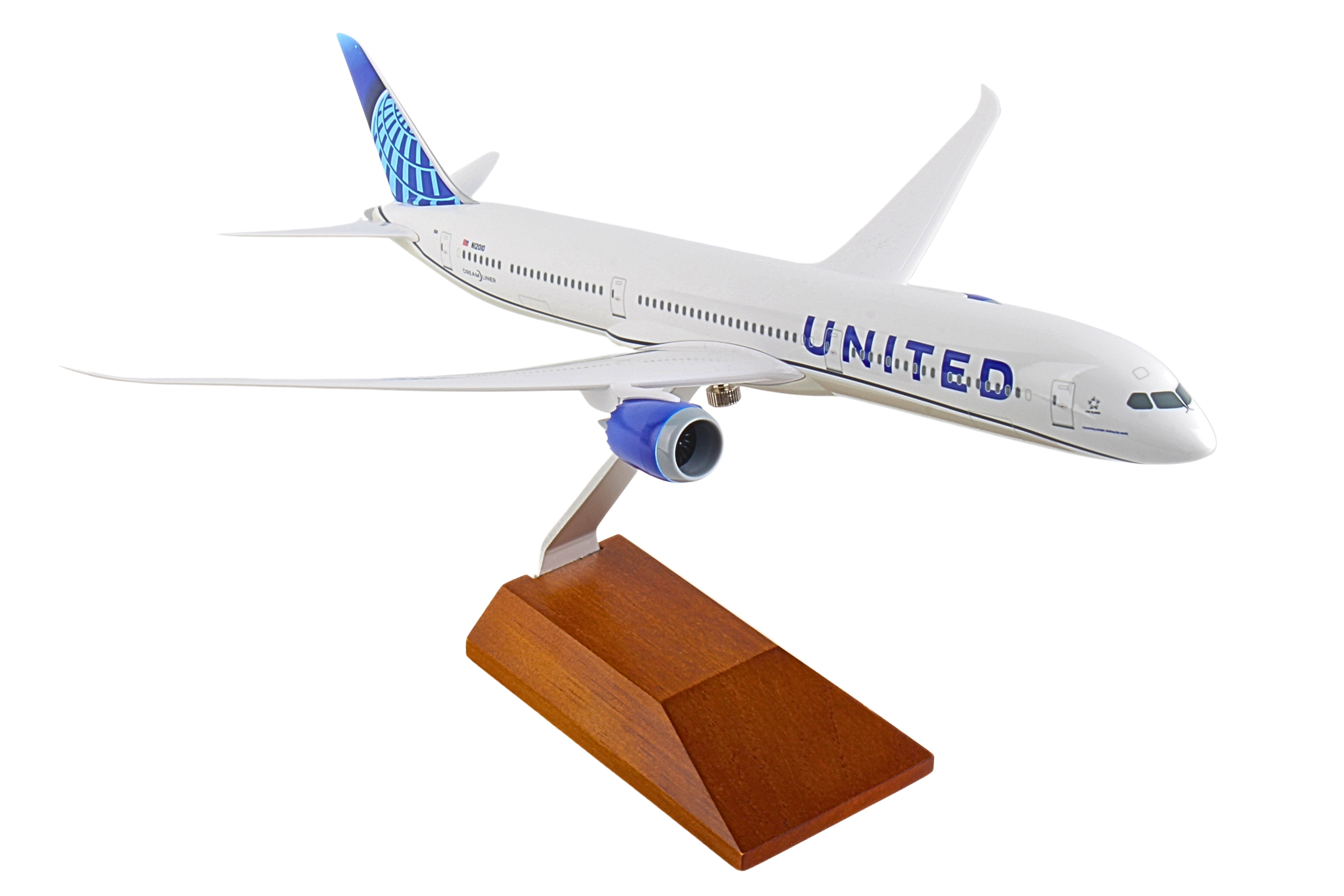 SKYMARKS UNITED 787-10 1/200 W/WOOD STAND (**)