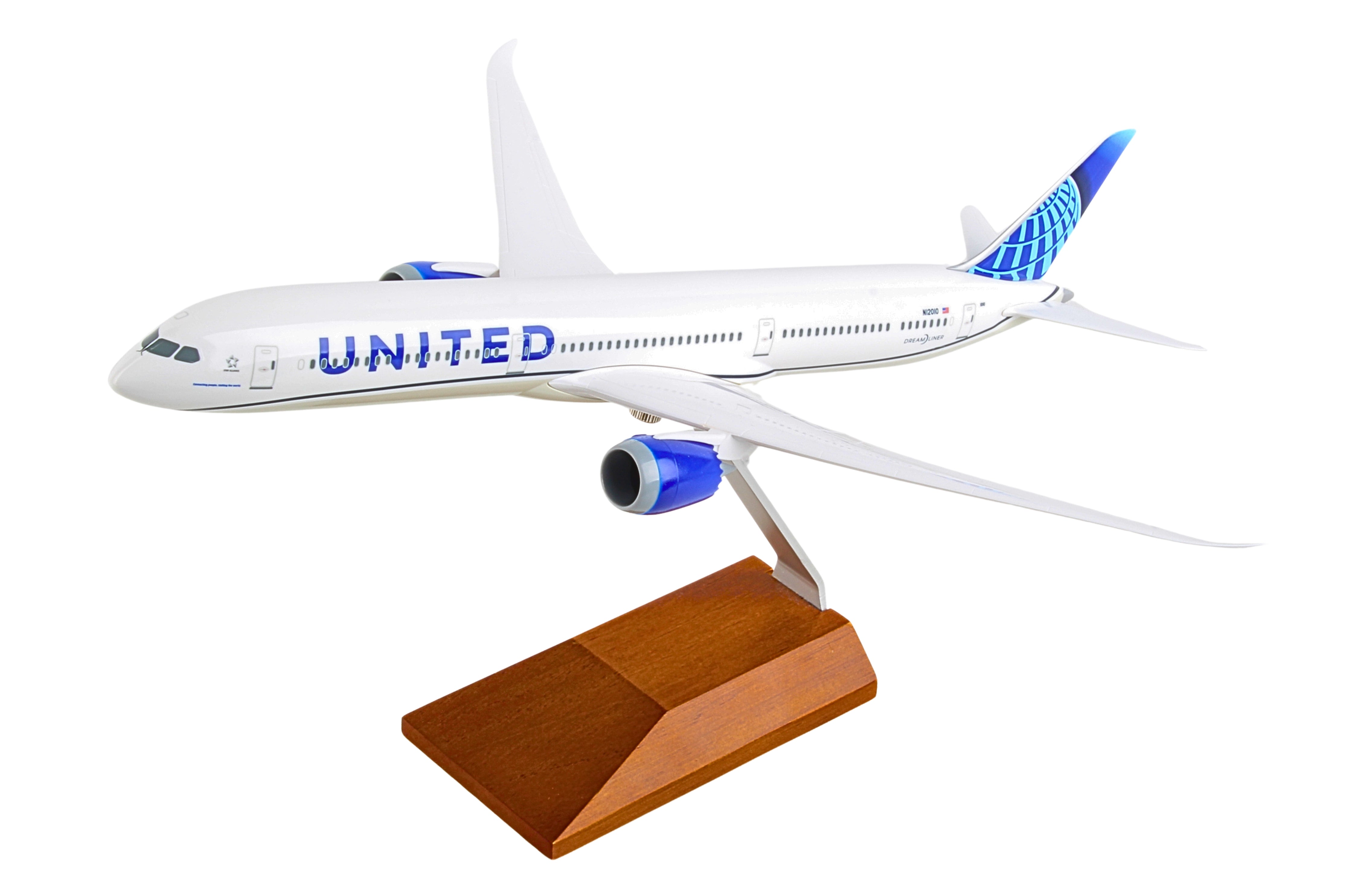 SKYMARKS UNITED 787-10 1/200 W/WOOD STAND (**)