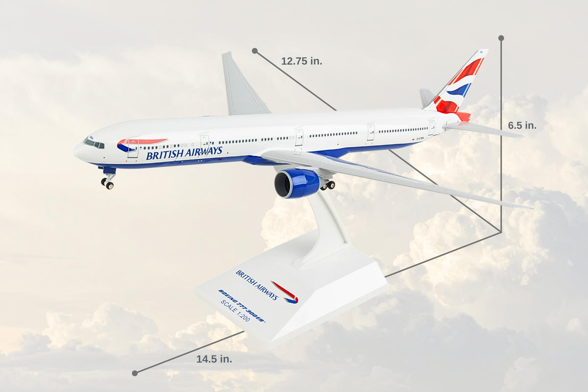 SKYMARKS BRITISH 777-300ER 1/200 W/GEAR REG G-STBA The Airplane Shop.