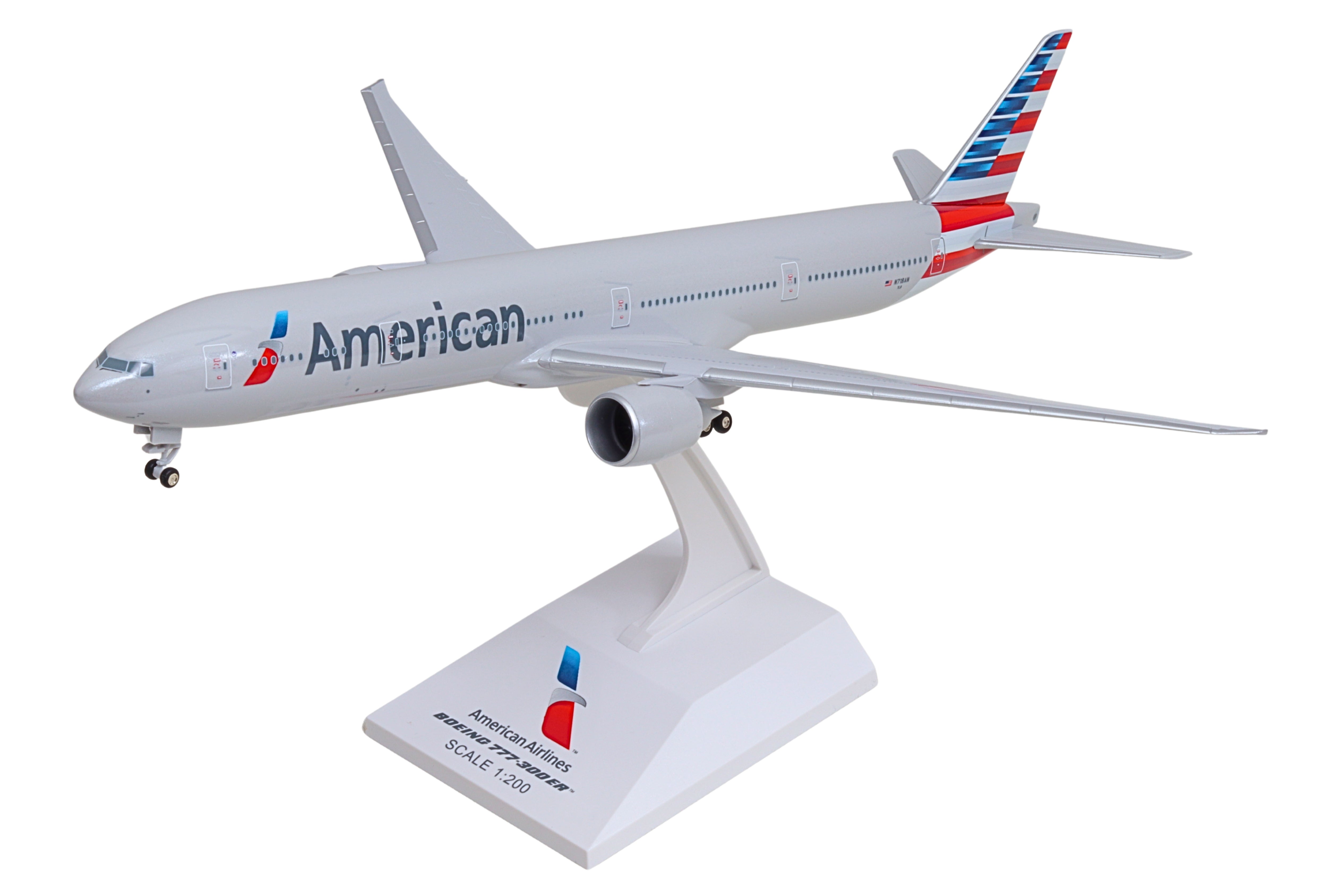 SKYMARKS AMERICAN 777-300 1/200 W/GEAR NEW LIVERY