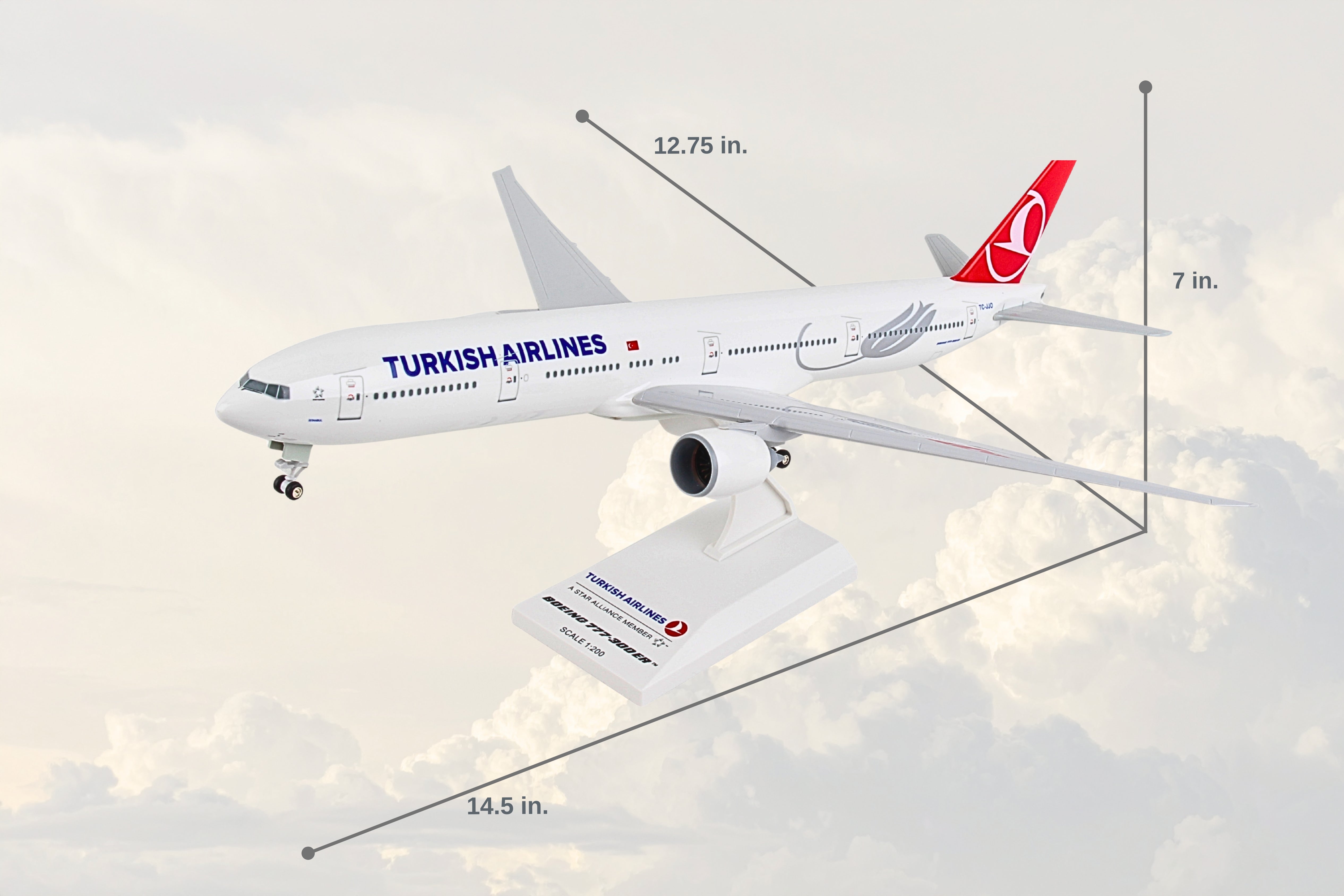SKYMARKS TURKISH 777-300ER 1/200 W/GEAR