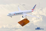 SKYMARKS AMERICAN 737-800 1/100 NEW LIVERY W/WOOD STAND&GEAR The Airplane Shop.