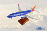 SKYMARKS SOUTHWEST 737-800 1/100 W/GEAR & WOOD STAND HEART The Airplane Shop.