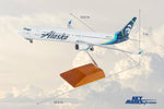 SKYMARKS ALASKA 737-900 1/100 W/WOOD STAND & GEAR The Airplane Shop.