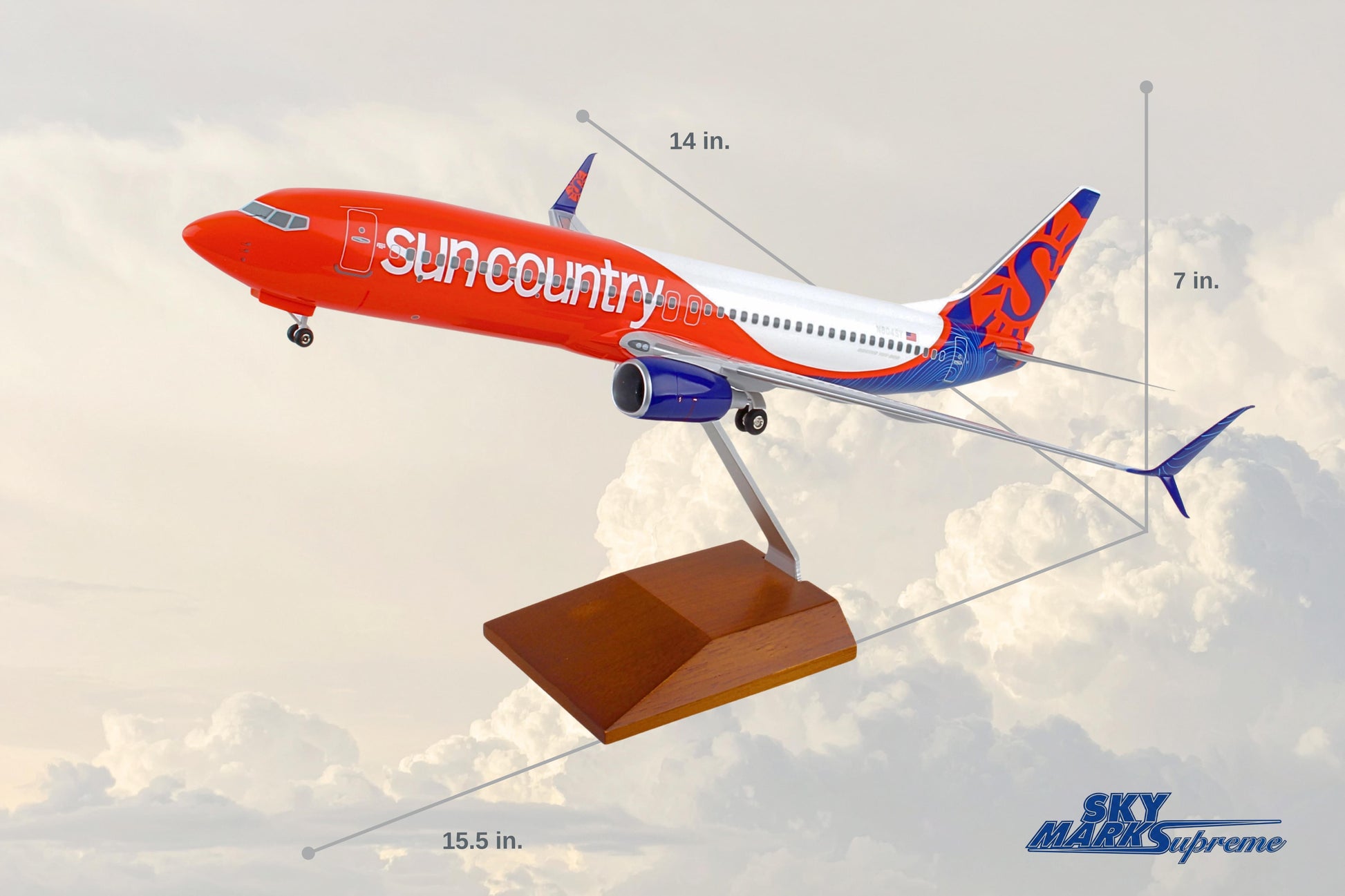SKYMARKS SUN COUNTRY 737-800 1/100 W/GEAR & STAND (**) The Airplane Shop.