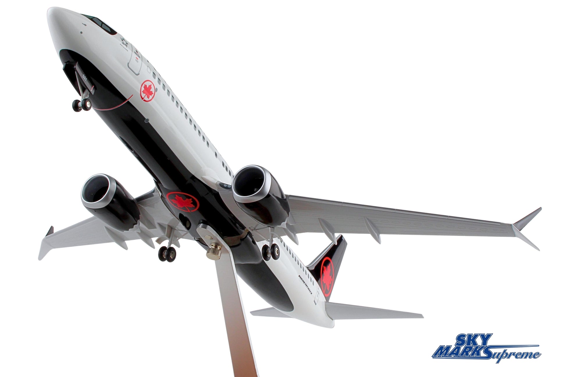 SKYMARKS AIR CANADA 737MAX8 1/100 W/WOOD STAND & GEAR The Airplane Shop.