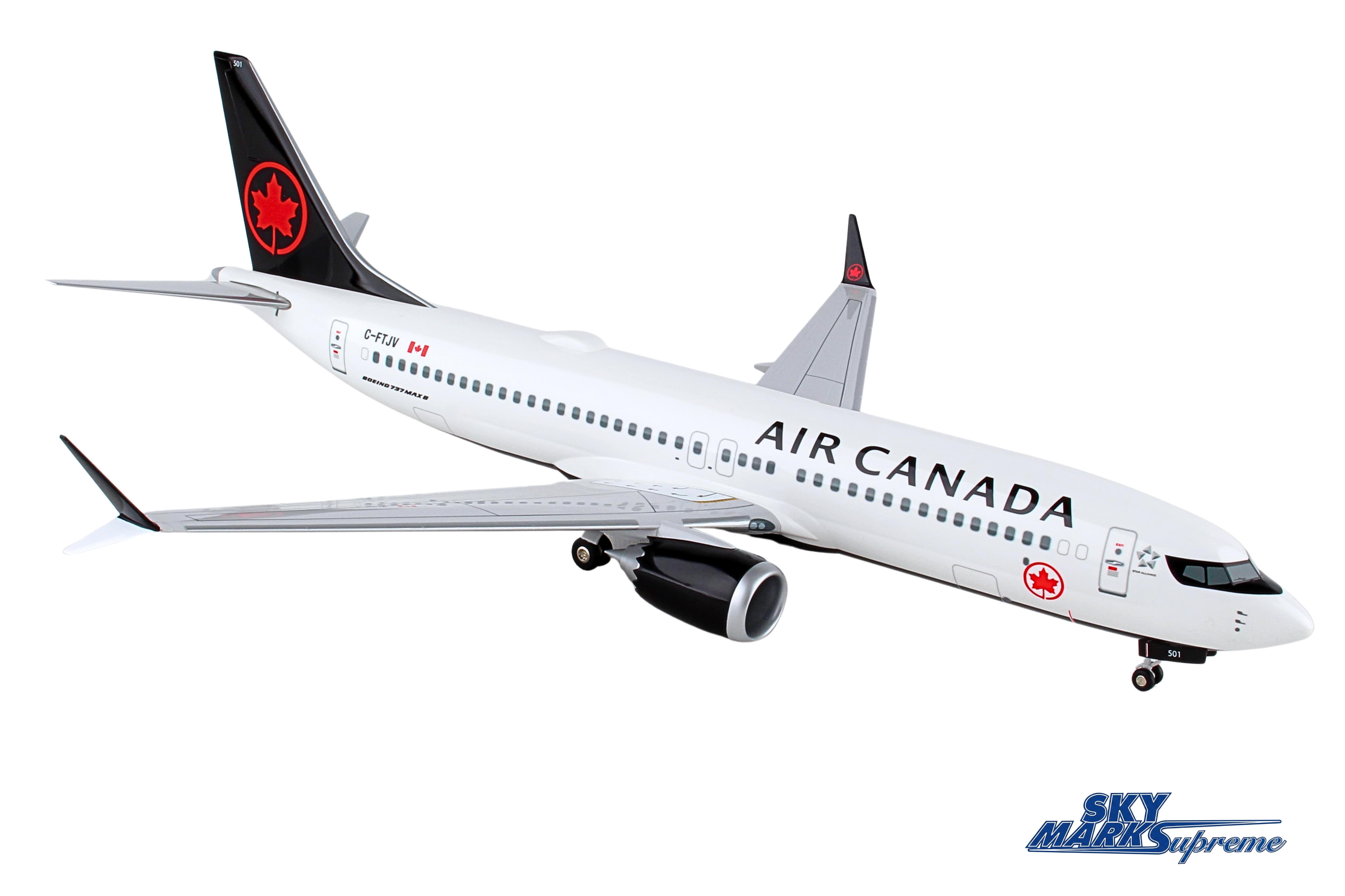 SKYMARKS AIR CANADA 737MAX8 1/100 W/WOOD STAND & GEAR The Airplane Shop.