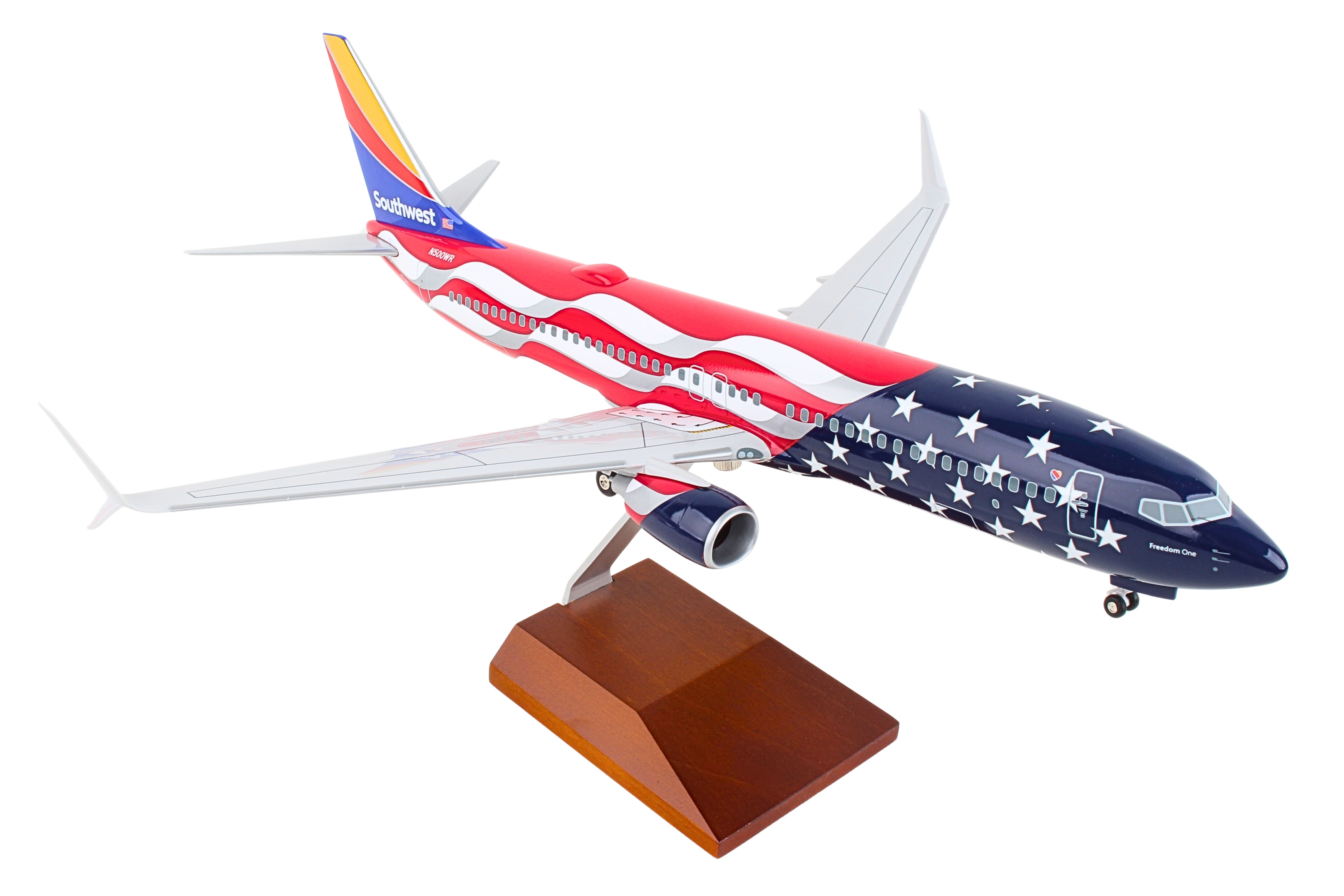 SKYMARKS SOUTHWEST 737-800 1/100 FREEDOM ONE W/WOOD STAND&GE