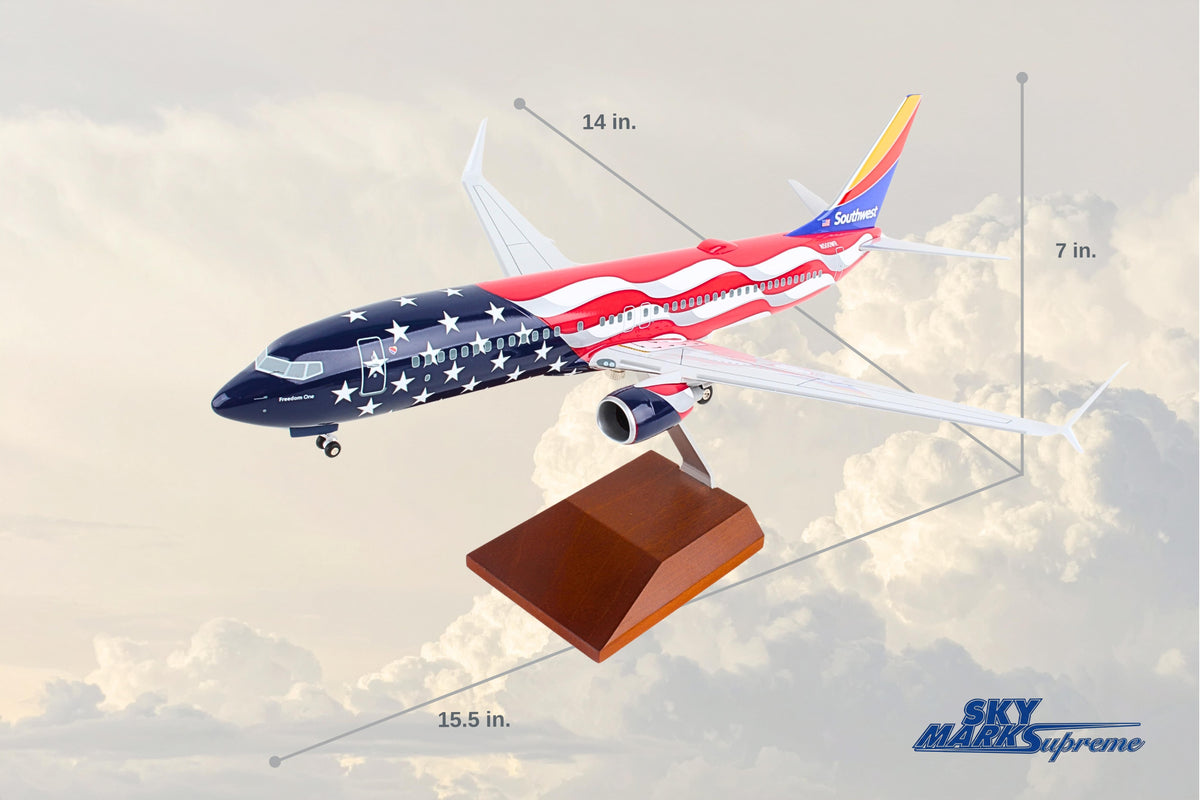 SKYMARKS SOUTHWEST 737-800 1/100 FREEDOM ONE W/WOOD STAND&GE The Airplane Shop.