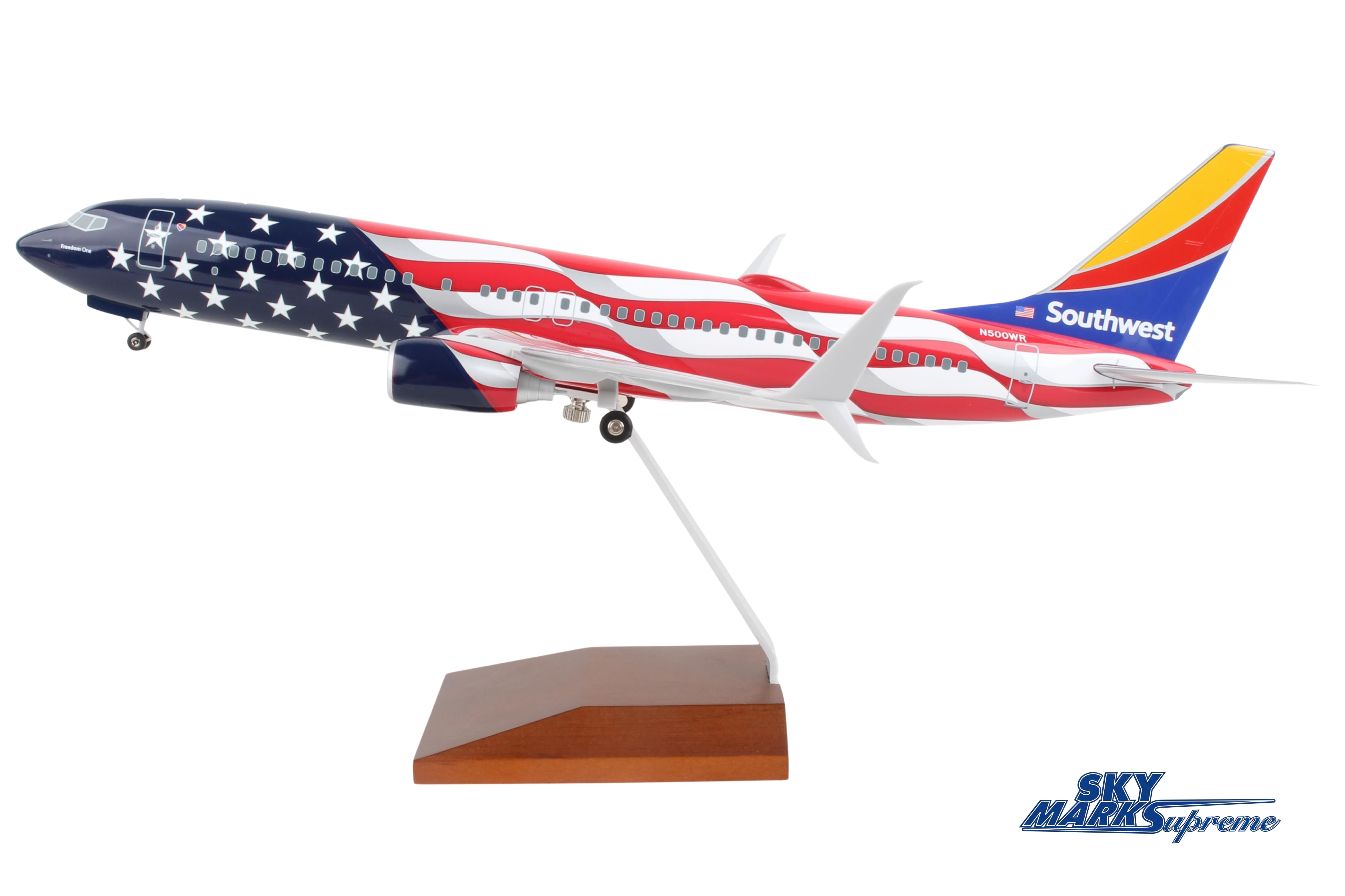 SKYMARKS SOUTHWEST 737-800 1/100 FREEDOM ONE W/WOOD STAND&GE The Airplane Shop.