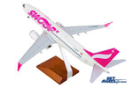 SKYMARKS SWOOP 737MAX8 1/100 W/WOOD STAND & GEAR (**) The Airplane Shop.