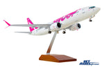 SKYMARKS SWOOP 737MAX8 1/100 W/WOOD STAND & GEAR (**) The Airplane Shop.