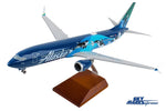 SKYMARKS ALASKA 737MAX9 1/100 ORCA W/WOOD STAND & GEAR The Airplane Shop.