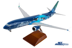 SKYMARKS ALASKA 737MAX9 1/100 ORCA W/WOOD STAND & GEAR The Airplane Shop.