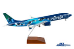 SKYMARKS ALASKA 737MAX9 1/100 ORCA W/WOOD STAND & GEAR The Airplane Shop.