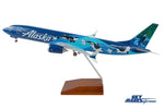 SKYMARKS ALASKA 737MAX9 1/100 ORCA W/WOOD STAND & GEAR The Airplane Shop.