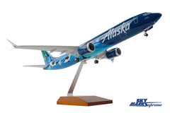 SKYMARKS ALASKA 737MAX9 1/100 ORCA W/WOOD STAND & GEAR The Airplane Shop.
