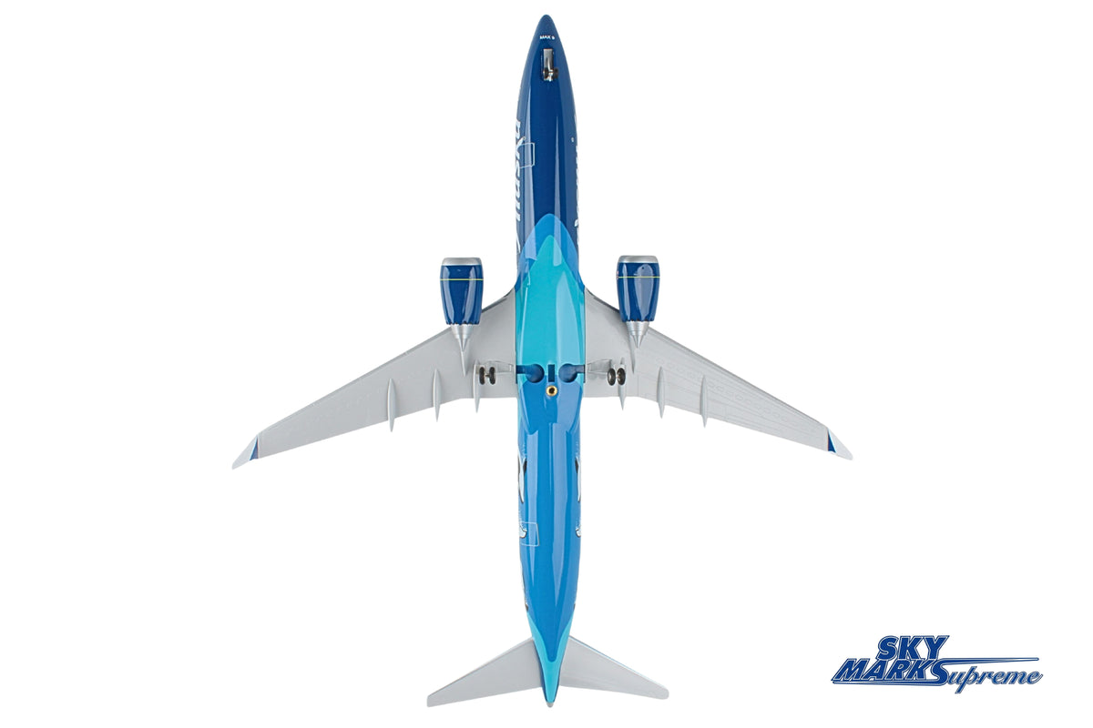 SKYMARKS ALASKA 737MAX9 1/100 ORCA W/WOOD STAND & GEAR The Airplane Shop.