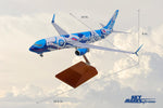 SKYMARKS ALASKA 737-800 1/100 SALMON W/WOOD STAND & GEAR The Airplane Shop.