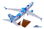SKYMARKS ALASKA 737-800 1/100 SALMON W/WOOD STAND & GEAR The Airplane Shop.