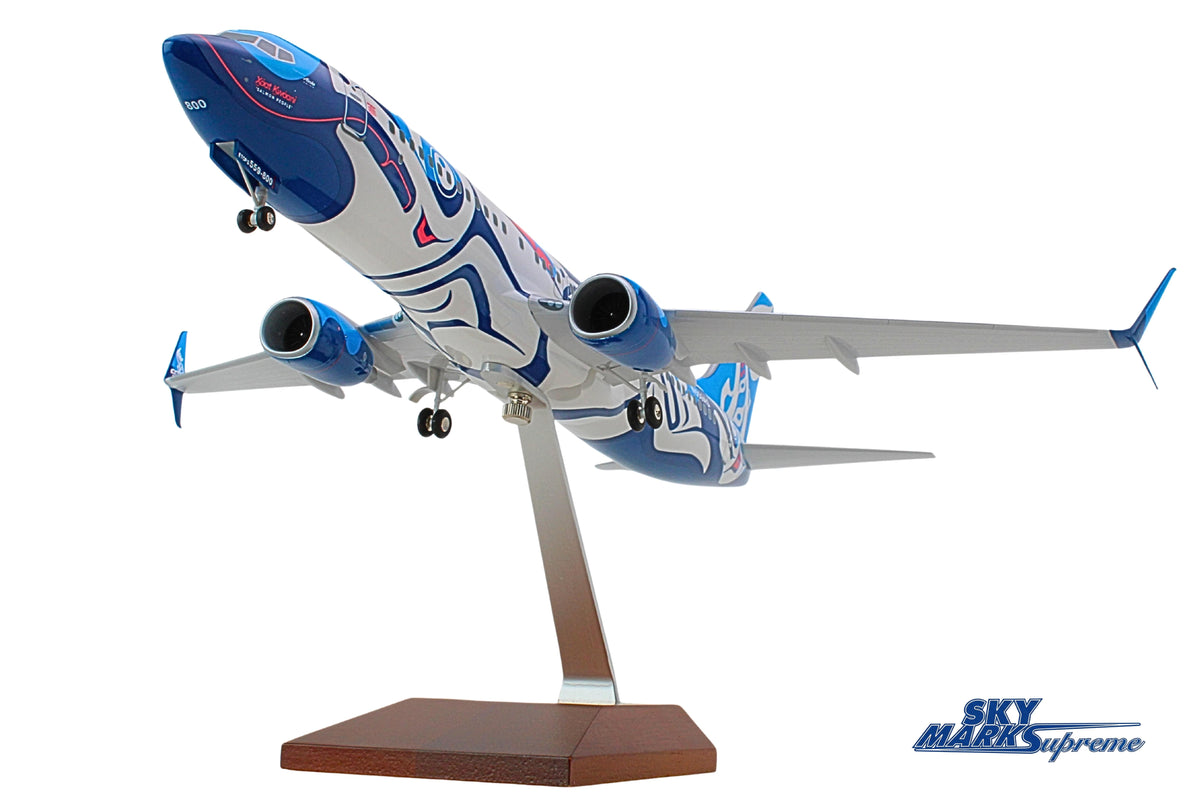 SKYMARKS ALASKA 737-800 1/100 SALMON W/WOOD STAND & GEAR The Airplane Shop.