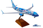 SKYMARKS ALASKA 737-800 1/100 SALMON W/WOOD STAND & GEAR The Airplane Shop.
