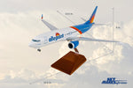 SKYMARKS ALLEGIANT 737MAX8 1/100 W/WOOD STAND & GEAR The Airplane Shop.