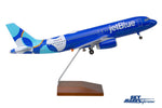 SKYMARKS JETBLUE A320 1/100 SPOTLIGHT W/WOOD STAND & GEAR The Airplane Shop.