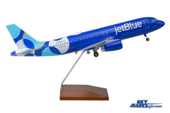 SKYMARKS JETBLUE A320 1/100 SPOTLIGHT W/WOOD STAND & GEAR The Airplane Shop.