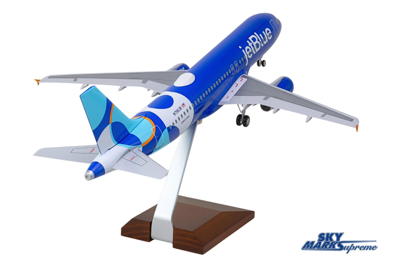 SKYMARKS JETBLUE A320 1/100 SPOTLIGHT W/WOOD STAND & GEAR The Airplane Shop.