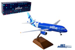 SKYMARKS JETBLUE A320 1/100 SPOTLIGHT W/WOOD STAND & GEAR The Airplane Shop.