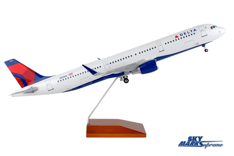 SKYMARKS DELTA A321 1/100 W/WOOD STAND & GEAR The Airplane Shop.
