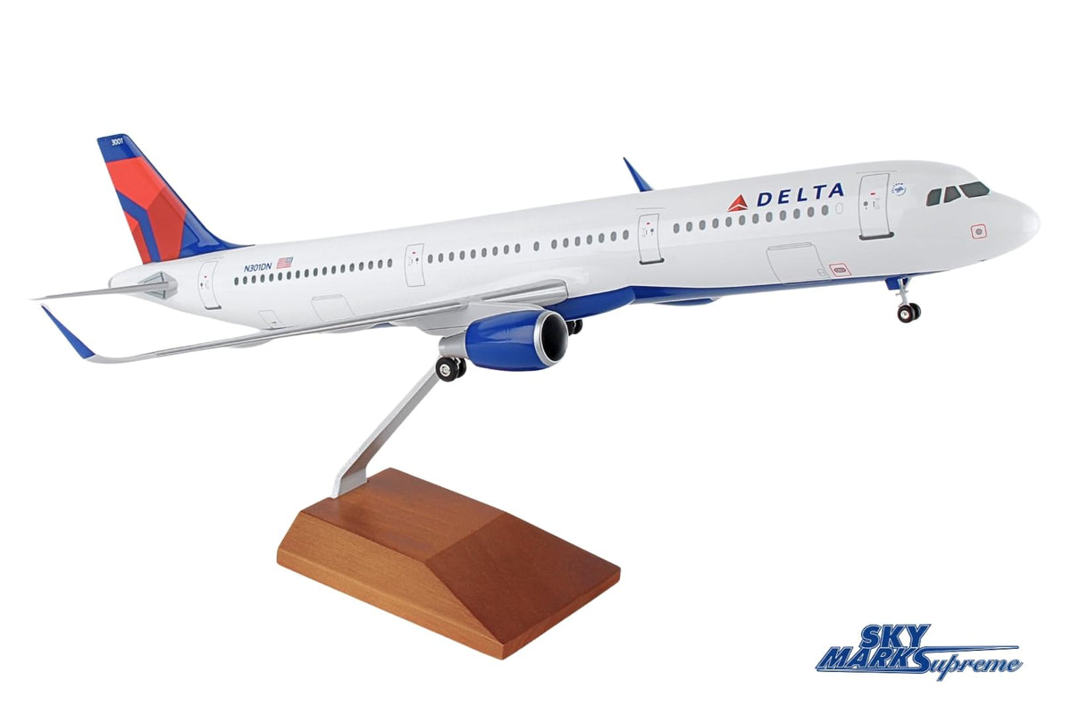 SKYMARKS DELTA A321 1/100 W/WOOD STAND & GEAR The Airplane Shop.