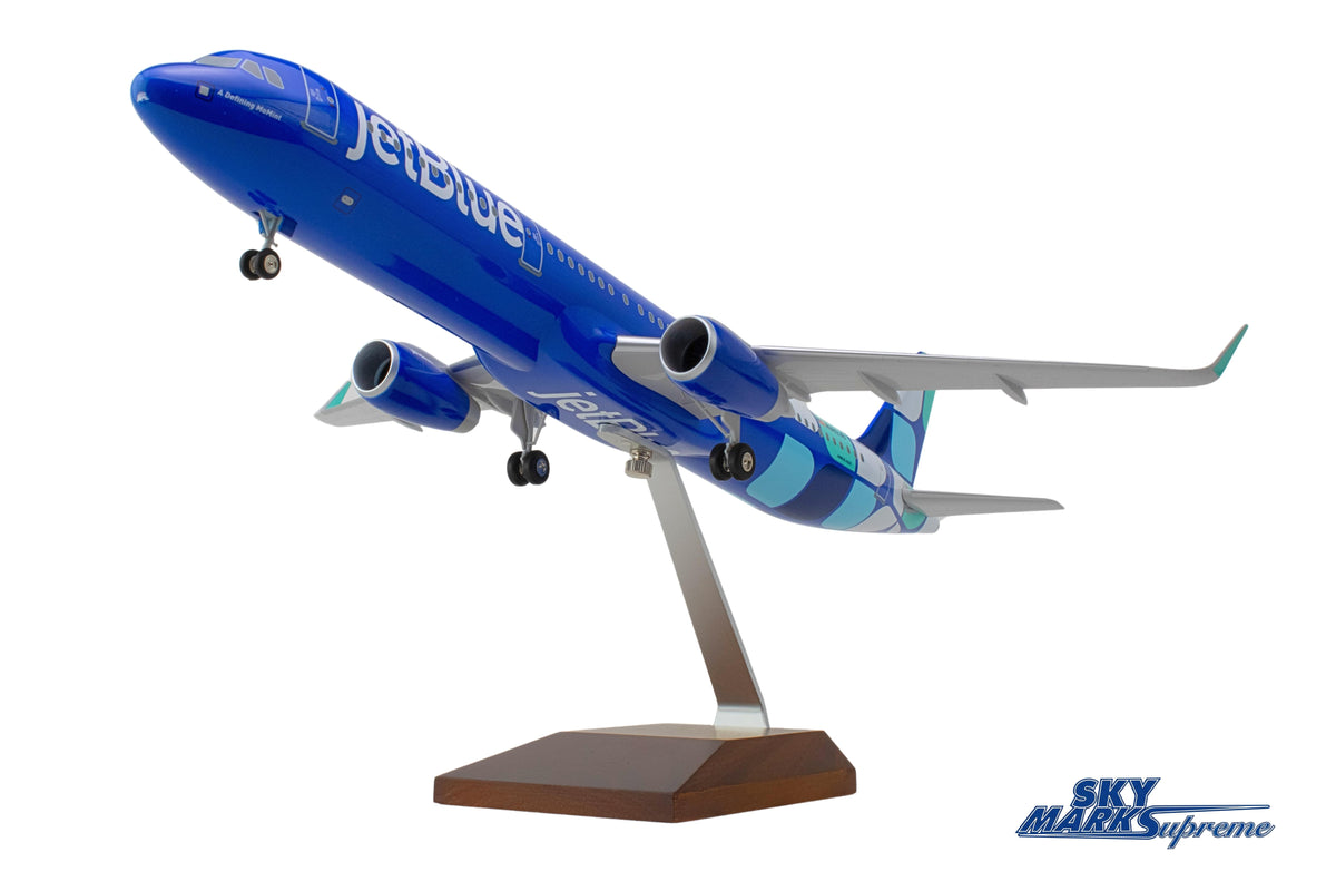 SKYMARKS JETBLUE A321 1/100 MINT W/WOOD STAND & GEAR The Airplane Shop.