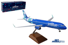SKYMARKS JETBLUE A321 1/100 MINT W/WOOD STAND & GEAR The Airplane Shop.