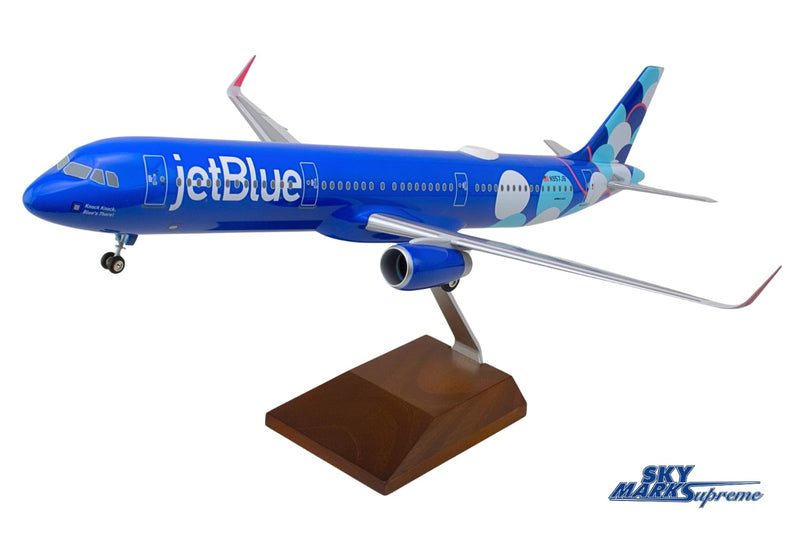 SKYMARKS JETBLUE A321 1/100 BALLOONS W/WOOD STAND & GEAR The Airplane Shop.