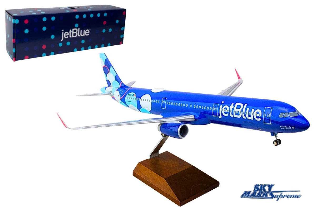 SKYMARKS JETBLUE A321 1/100 BALLOONS W/WOOD STAND & GEAR The Airplane Shop.