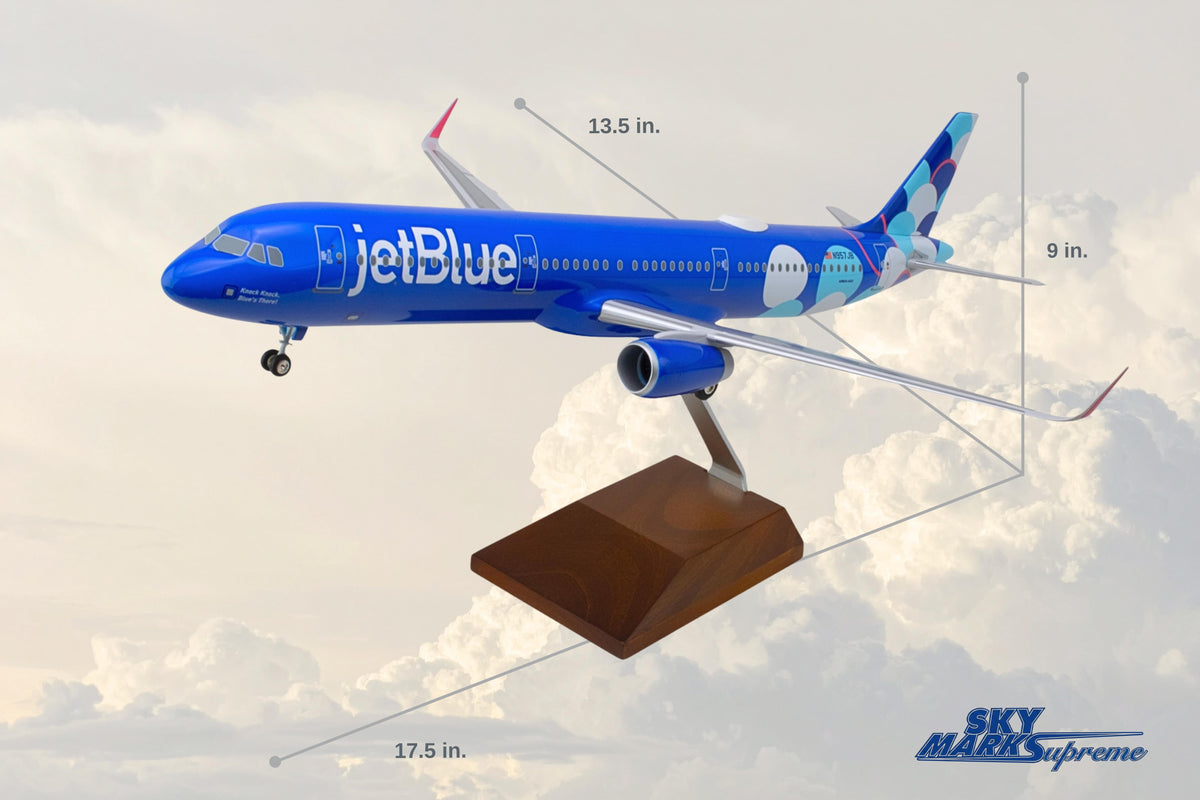 SKYMARKS JETBLUE A321 1/100 BALLOONS W/WOOD STAND & GEAR The Airplane Shop.