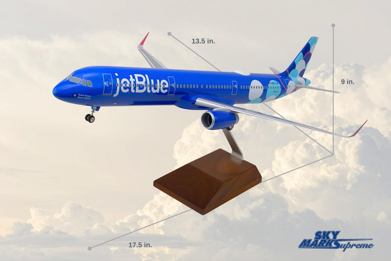 SKYMARKS JETBLUE A321 1/100 BALLOONS W/WOOD STAND & GEAR The Airplane Shop.