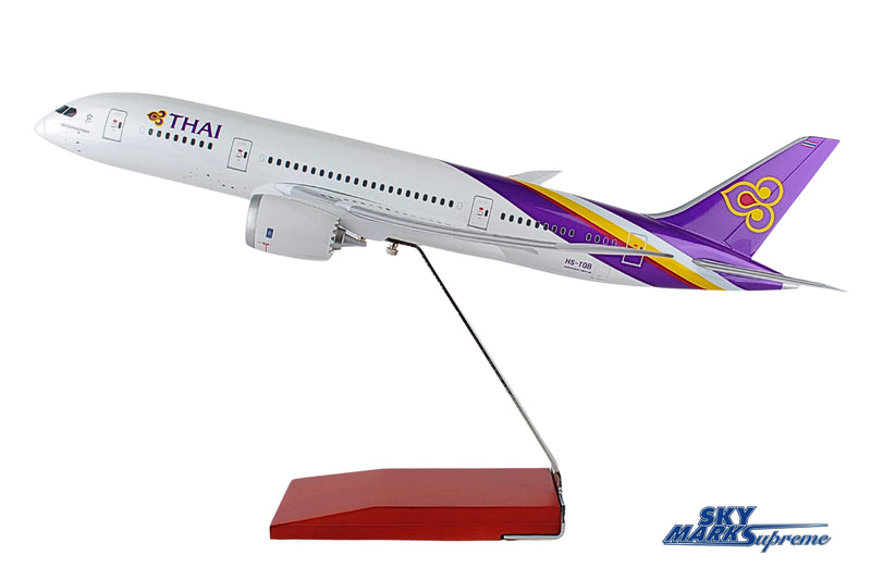 SKYMARKS THAI 787-8 1/100 W/WOOD STAND & GEAR (**) The Airplane Shop.