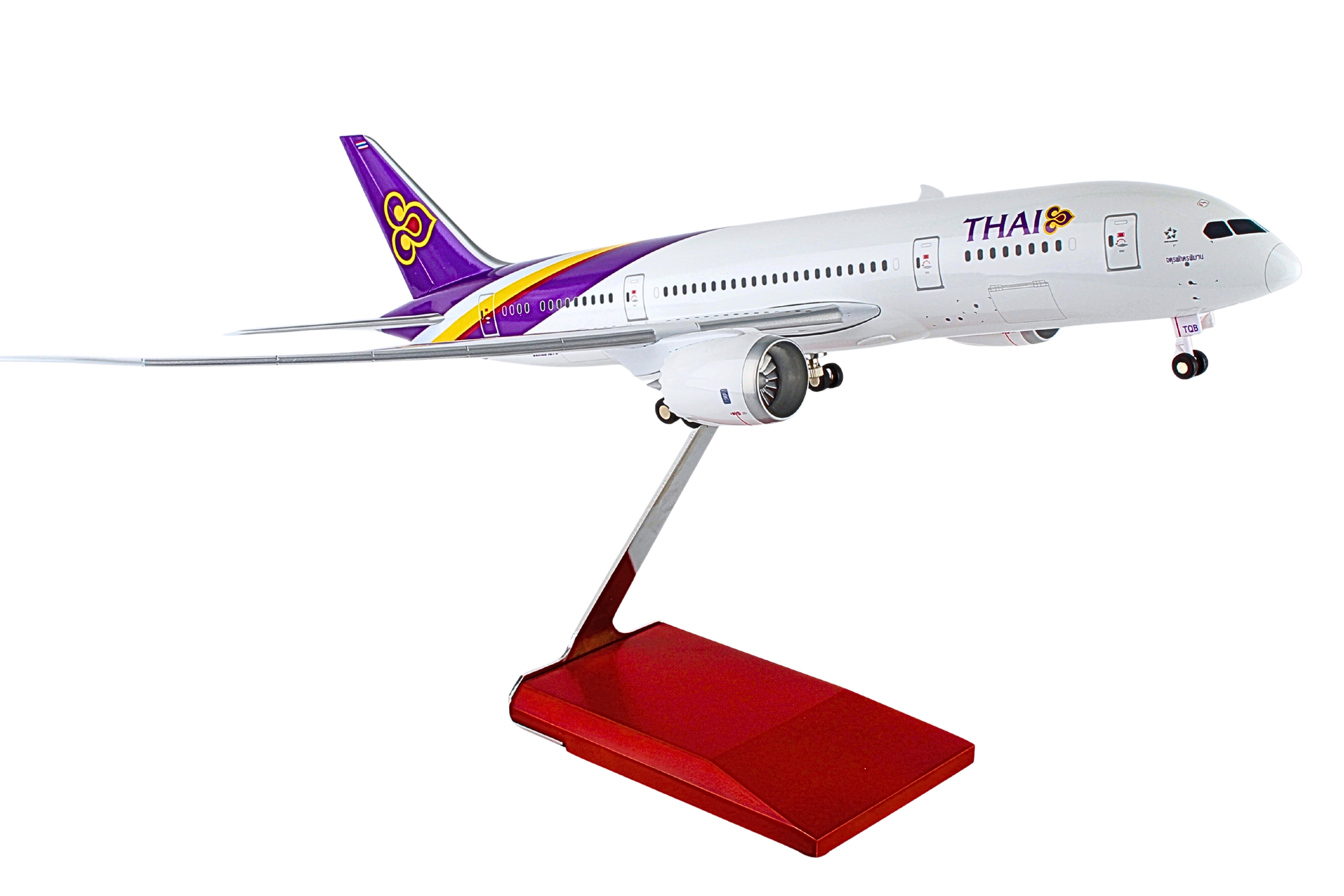SKYMARKS THAI 787-8 1/100 W/WOOD STAND & GEAR (**)