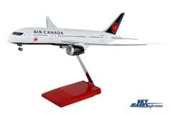 SKYMARKS AIR CANADA 787-8 1/100 W/WOOD STAND & GEAR NEW LIVE The Airplane Shop.