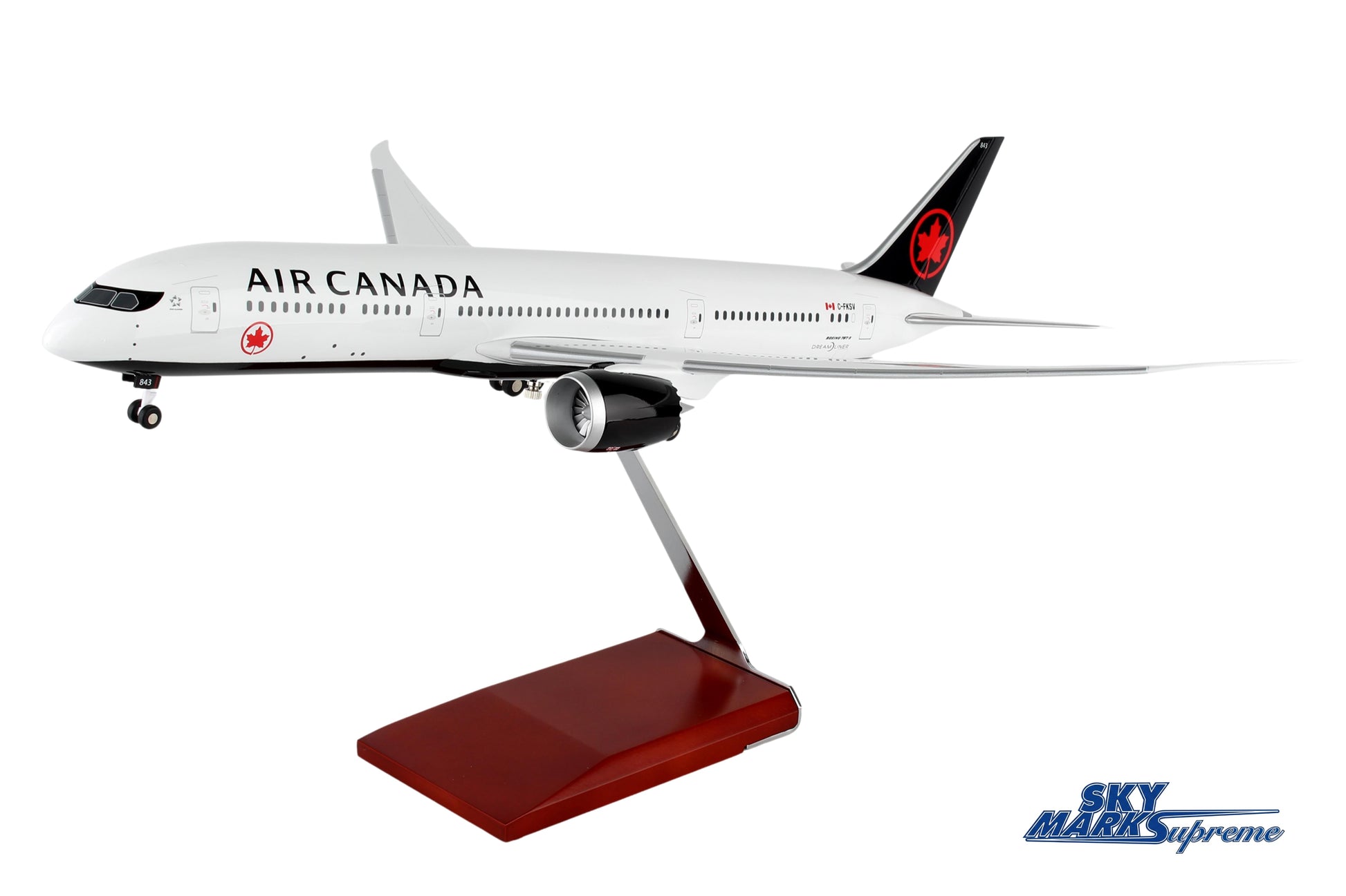 SKYMARKS AIR CANADA 787-9 1/100 W/WOOD STAND & GEAR The Airplane Shop.