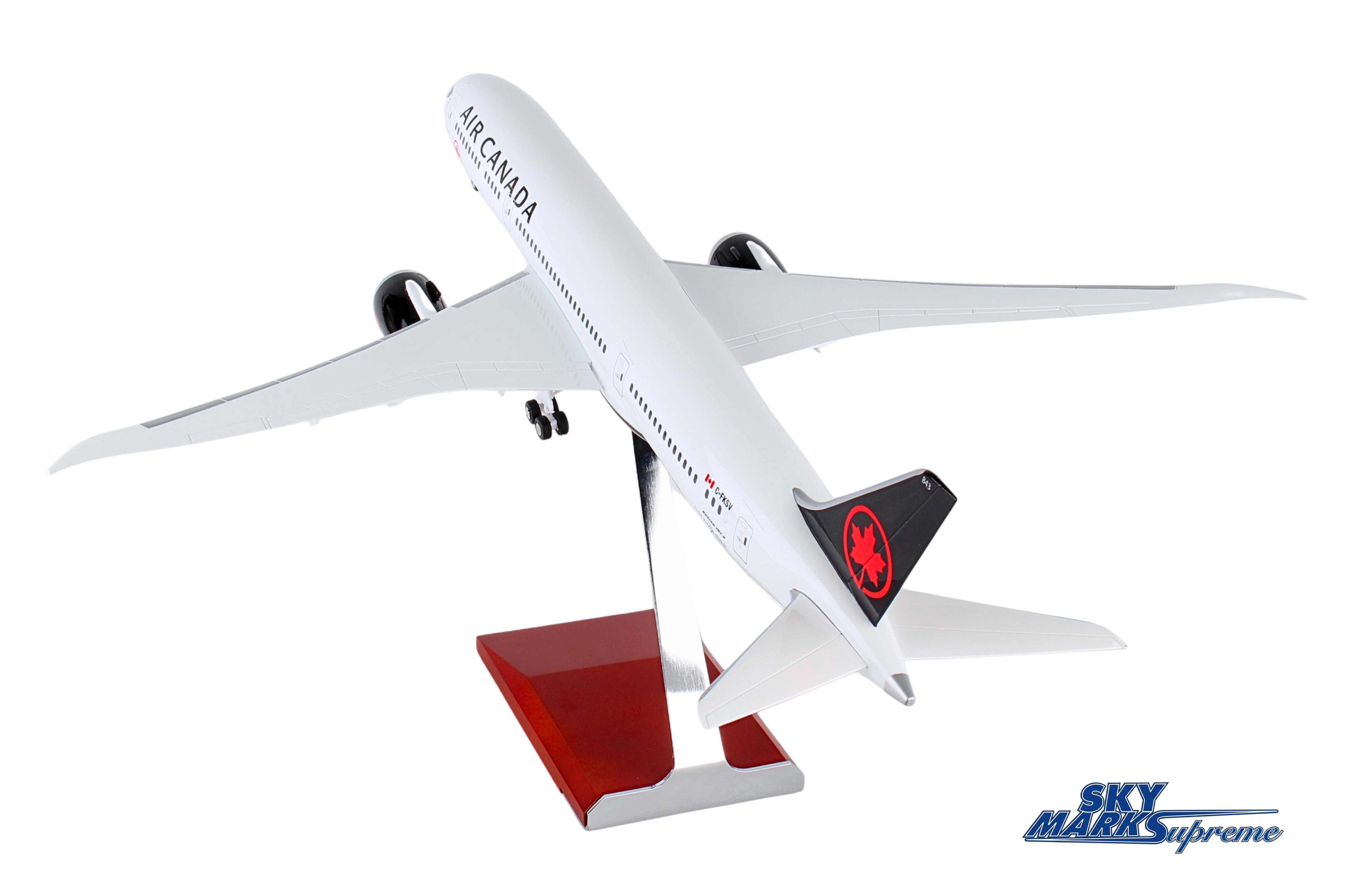 SKYMARKS AIR CANADA 787-9 1/100 W/WOOD STAND & GEAR The Airplane Shop.