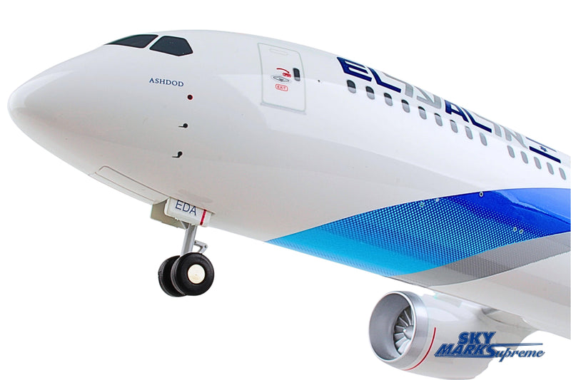 SKYMARKS EL AL 787-9 1/100 W/WOOD STAND & GEAR The Airplane Shop.