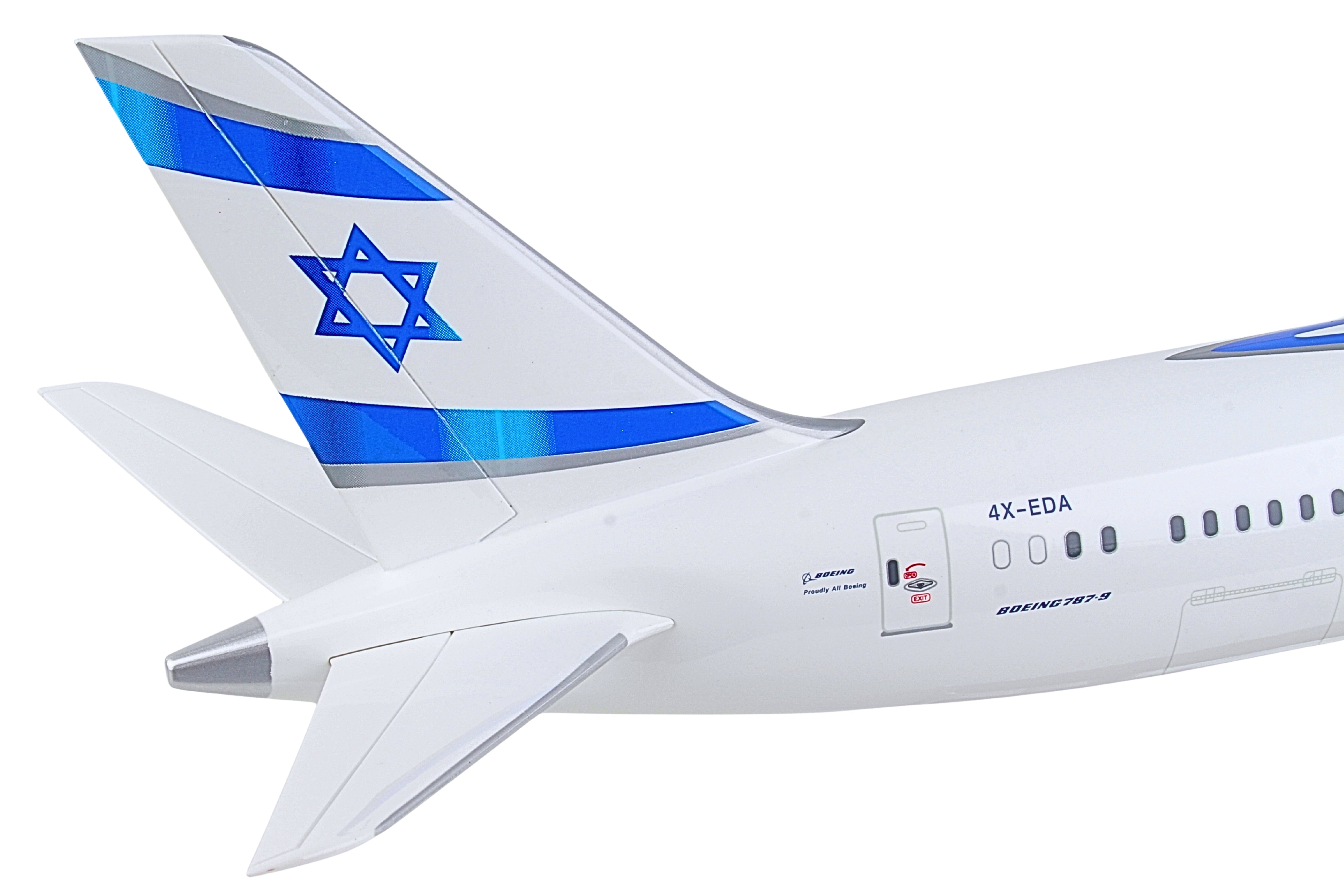 SKYMARKS EL AL 787-9 1/100 W/WOOD STAND & GEAR