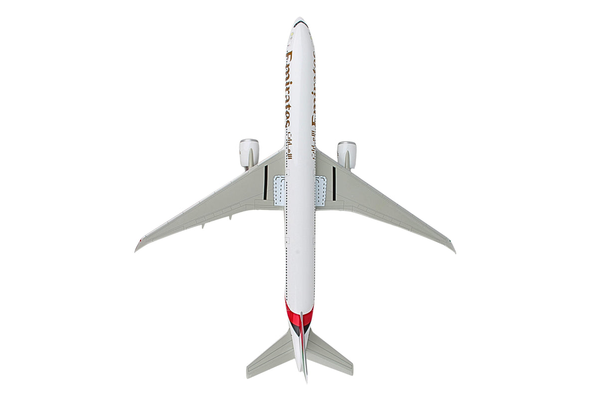 SKYMARKS EMIRATES 777-300ER EXPO 1/100 W/WOOD STAND & GEAR The Airplane Shop.