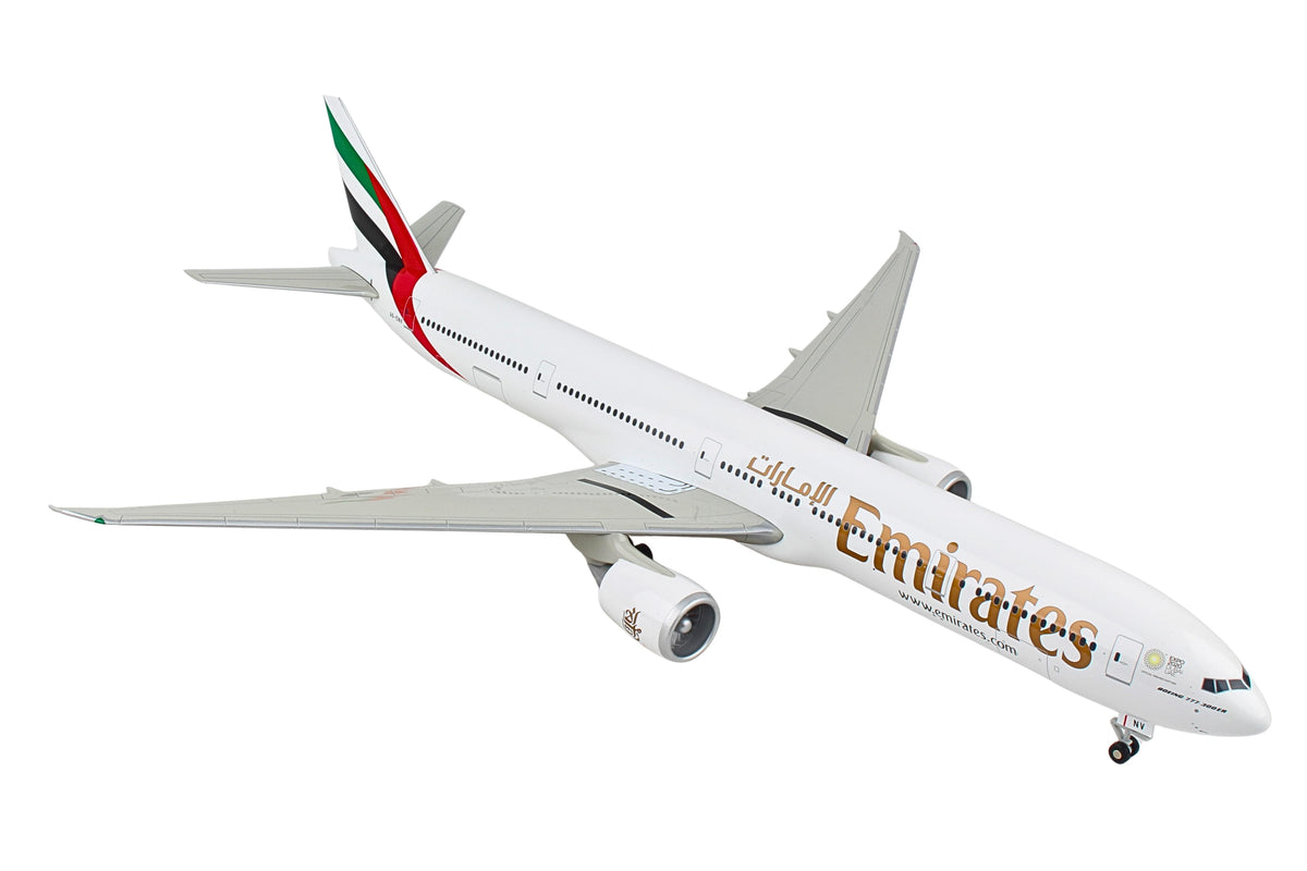 SKYMARKS EMIRATES 777-300ER EXPO 1/100 W/WOOD STAND & GEAR The Airplane Shop.